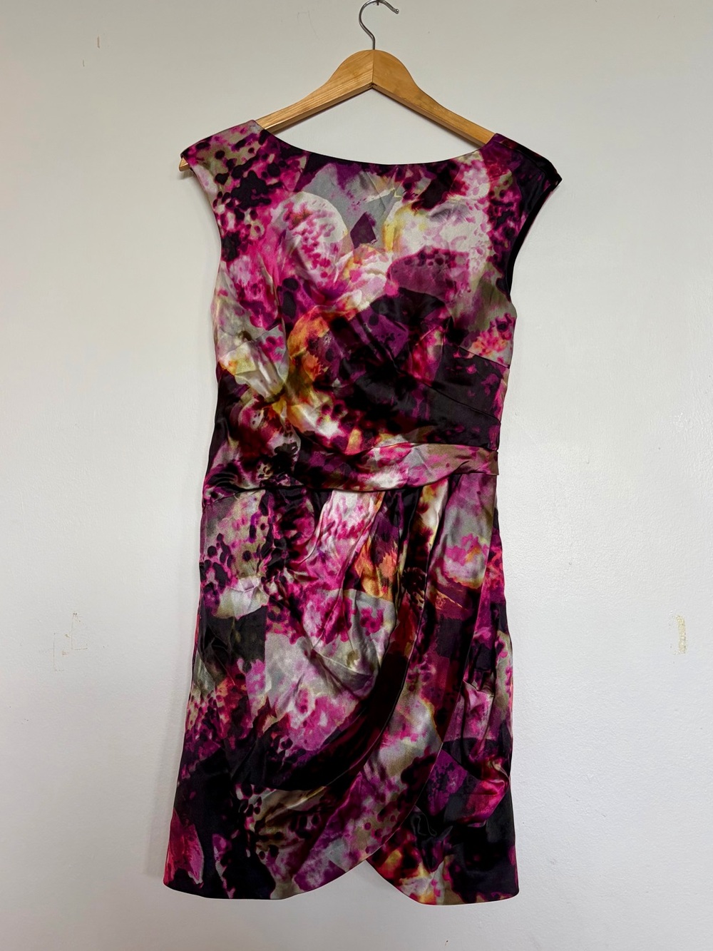 Karen Millen Silk Floral Cap-Sleeve Sheath Dress